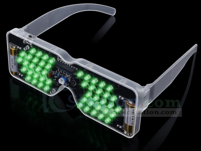 DIY Kit Sound Controlled LED Lighting Glasses LED Electronic Soldering Kits for School Learning/Parties/Christmas